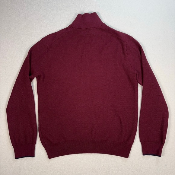 Polo Ralph Lauren 1/4 Zip Men's S Burgundy Pima Cotton Pony Knit Sweater - Picture 2 of 16